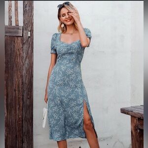 Simplee size S blue floral dress. Worn a couple times.